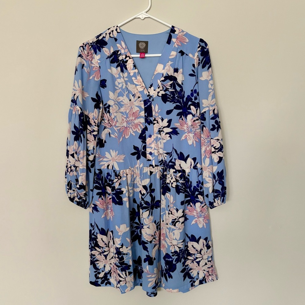 Vince Camuto Blue and Pink Floral Dress